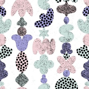 Cotton candy, lilac and sea glass spread shapes pattern