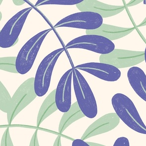 Palm Leaves - Green and Purple (jumbo scale)