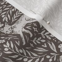 Scandinavian Woodland Wallpaper in Vintage Brown