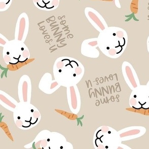 Some Bunny Loves You - Beige, Large Scale