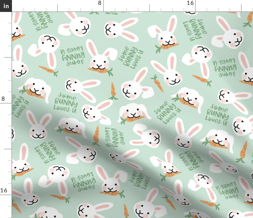 Some Bunny Loves You - Mint Green, Large Scale
