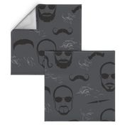 men with beards on dark grey - large scale