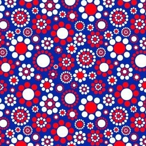 202 Red and White Dots on blue