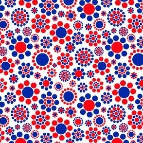 202 Red and Blue Dots on White