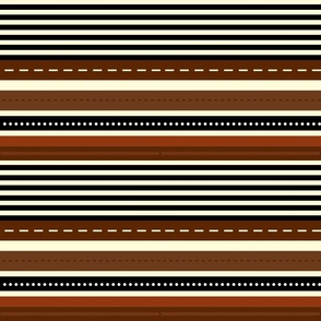 combo stripe - brown_ cream_ black_ rust