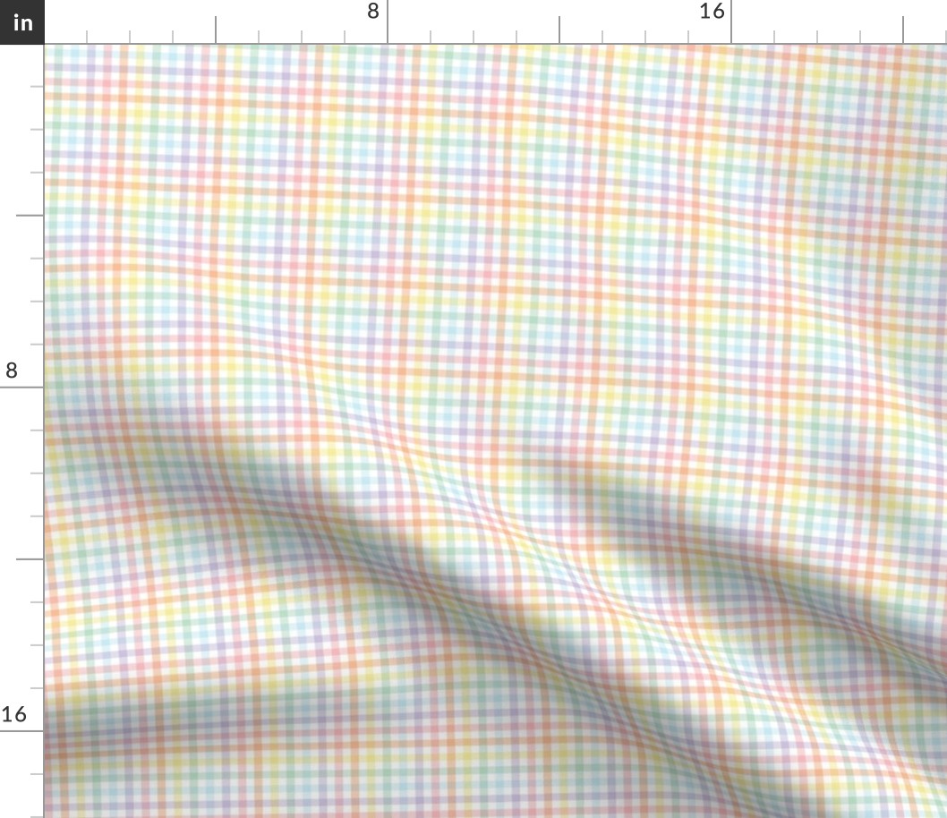 Pastel Rainbow Gingham - Tiny Scale