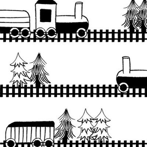 (large scale) black and white railroad tracks