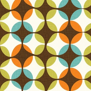 Retro Atomic Teak Danish Modern Starbursts Mid-Century Modern Pattern