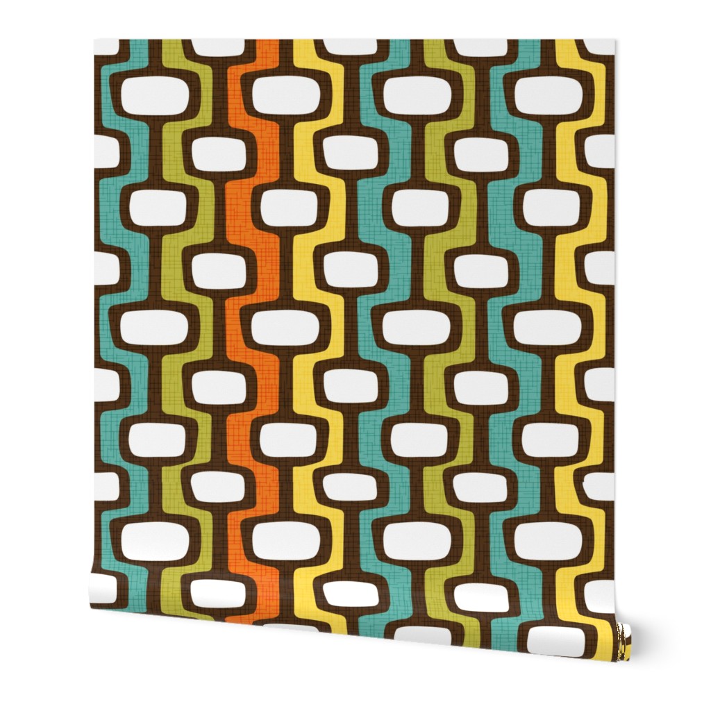 1960s Retro Atomic Modern Abstract Shapes Mid-Century Modern Pattern