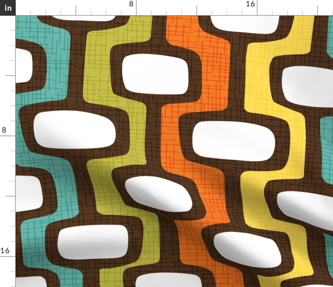1960s Retro Atomic Modern Abstract Shapes Mid-Century Modern Pattern