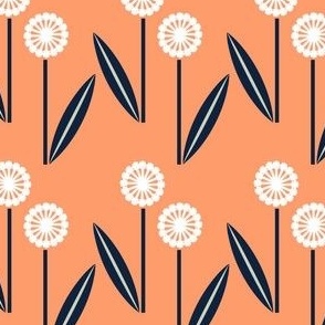 cute weed design on orange background