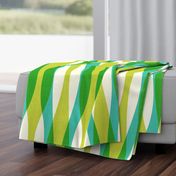 Retro Atomic Surf Waves Modern Shapes Green Blue Mid-Century Modern Wavy Pattern