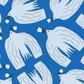 The Foragers |  XLg Birds on Blue