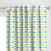 Retro Atomic Modern Starbursts Green Blue Mid-Century Modern Design Pattern