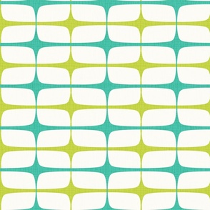 Retro Atomic Modern Starbursts Green Blue Mid-Century Modern Design Pattern