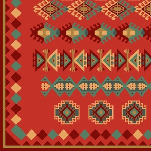 Rust Navajo , Kilim , Aztec  large