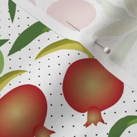 pomegranate and polka dots