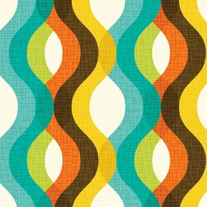 1960s Retro Atomic Mod Abstract Shapes Mid-Century Modern Pattern