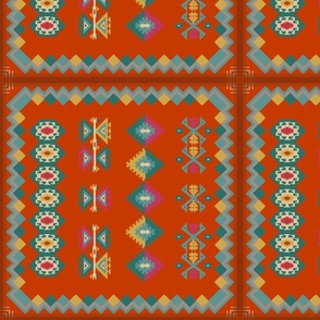Rust Navajo , Kilim , Aztec  medium