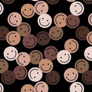 Sweet happy smileys in all skin tones humanity inclusion and friendship design for black lives matter on black