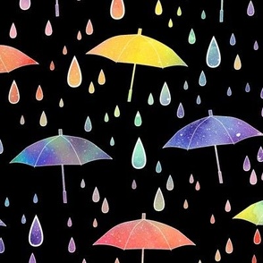 Rainbow Umbrellas - black