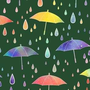 umbrellas - green
