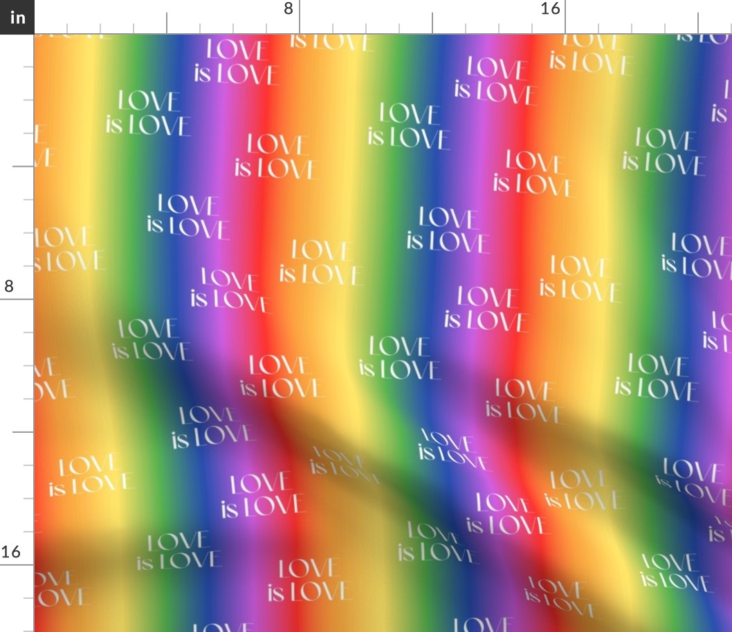 Love is love on pride rainbow flag lgbtq design 