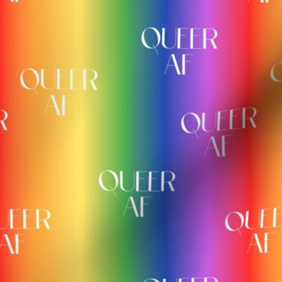 Queer AF love on pride rainbow flag lgbtq design 