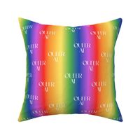 Queer AF love on pride rainbow flag lgbtq design 