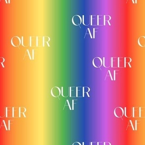 Queer AF love on pride rainbow flag lgbtq design 