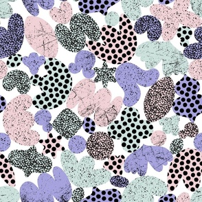 Candy, lilac and sea glass abstract shapes pattern