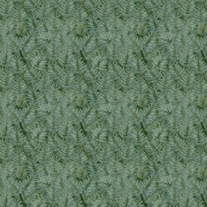 Medium Watercolor Fern pattern, Green background