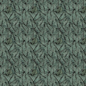 Medium Watercolor Fern pattern, Black background