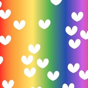 Love is love on pride rainbow flag lgbtq hearts design  