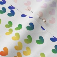 Love is love on pride rainbow flag lgbtq hearts design  on white