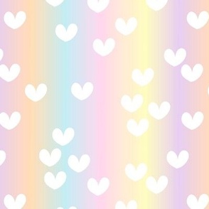 Love is love on pastel rainbow flag lgbtq hearts design   