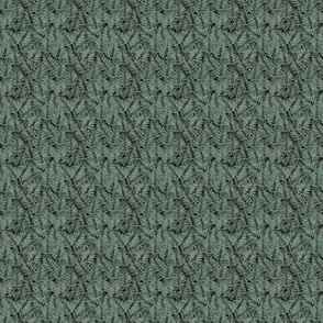 Small Watercolor Fern pattern, Black background