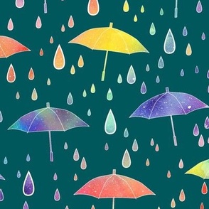 umbrellas - teal