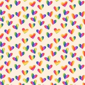 Love is love rainbow hearts in pride colors lgbtq design on cream blush SMALL