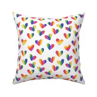 Love is love rainbow hearts in pride colors lgbtq design on white
