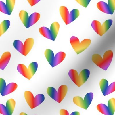 Love is love rainbow hearts in pride colors lgbtq design on white