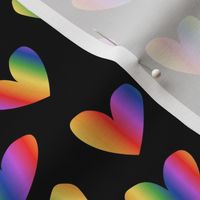 Love is love rainbow hearts in pride colors lgbtq design on black
