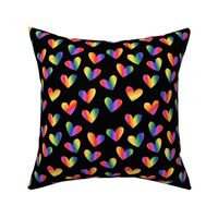 Love is love rainbow hearts in pride colors lgbtq design on black