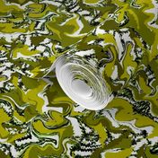 JGG10 - Medium -  Organic Squiggles and Cream in Olive Green