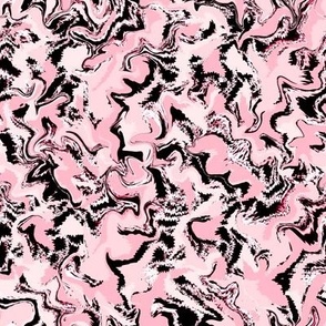 JGG13 -REV -  Organic Squiggles and Licorice in Pink - Black