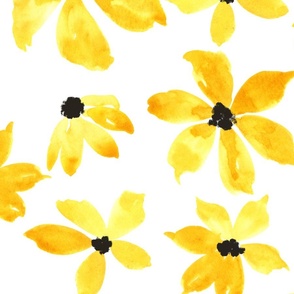 yellow flowers on white ground