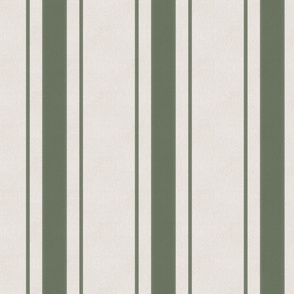 Leaf Green Antique Vintage Mattress Ticking Stripe on Cream