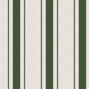 Tree Green Antique Vintage Mattress Ticking Stripe on Cream