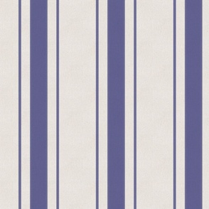 Periwinkle Blue Antique Vintage Mattress Ticking Stripe on Cream