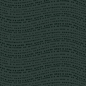 Waves - Dotted Stripes - Modern Home Decor -Dark Dark Green